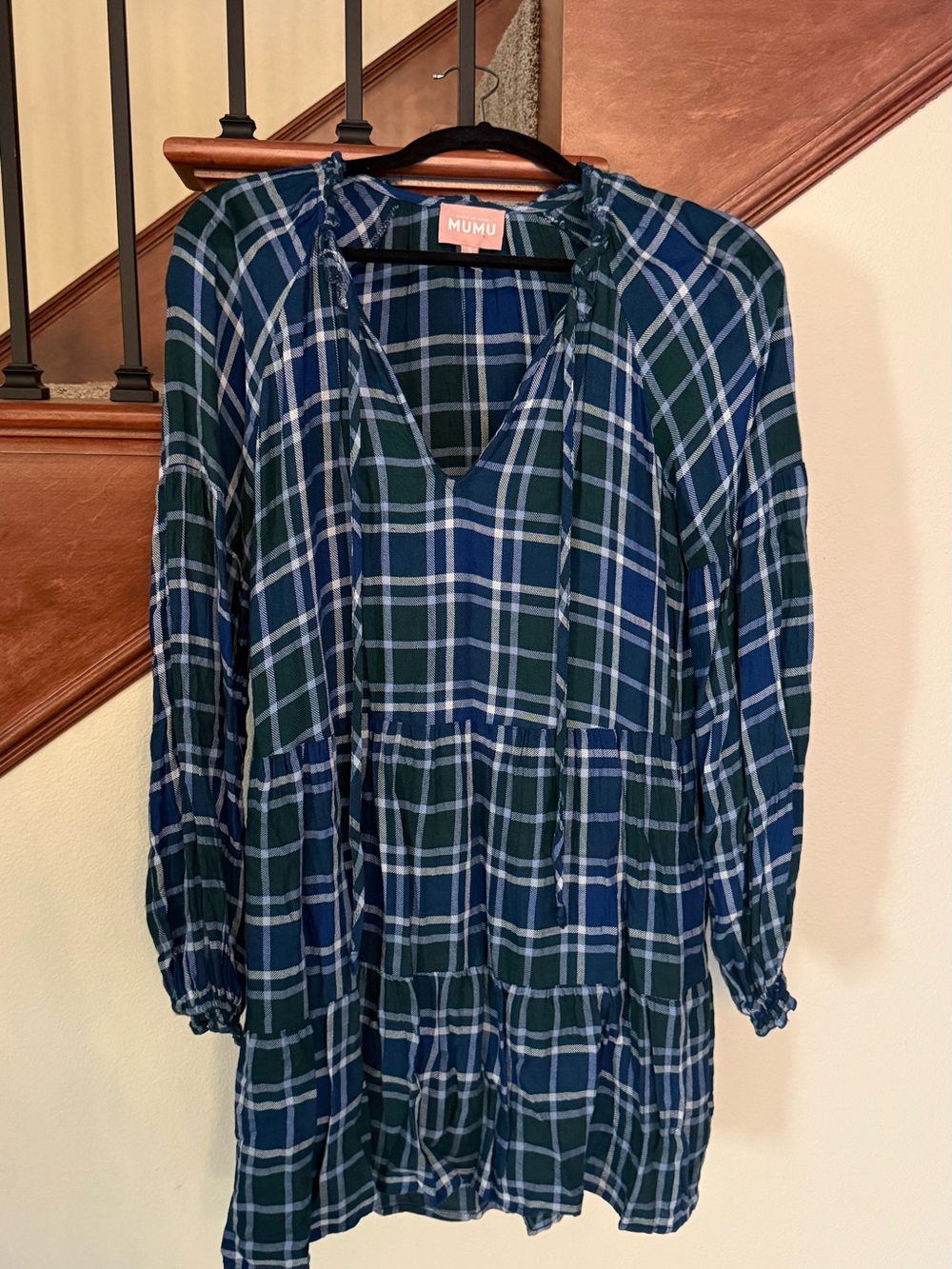 Show Me Your Mumu Navy and Green Plaid Tunic